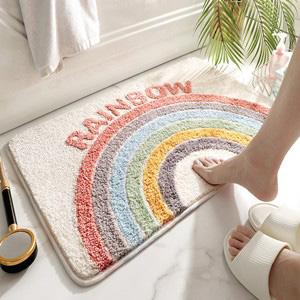 Rainbow Flocked Doormat: A Colorful Choice for Comfort and Warmth