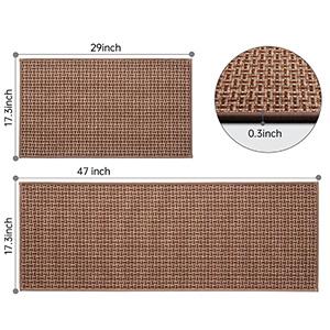 Chenille Checkered Kitchen Doormat Set    