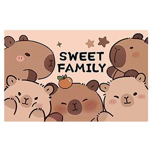 Kapibala Animals with Flowers Printed PVC Coil Door Mat