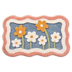 Two Flowers Bathroom Floor Mat   
