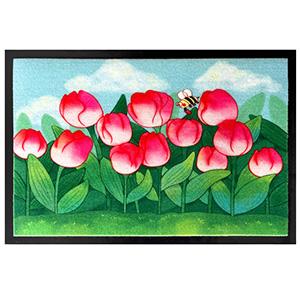 Flower PVC Printed Doormat 